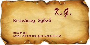 Krivácsy Győző névjegykártya