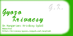 gyozo krivacsy business card